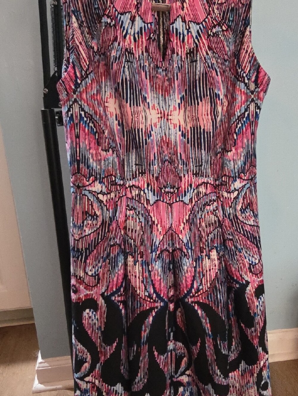 Roz & Ali Pink Multicolor Printed Sleeveless Dress